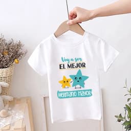 I'm Being Promoted To Big Sister/Brother 2024 T-shirt Baby Announcement T Shirt Kids Spanish Print Children Tops Summer Clothes
