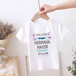 I'm Being Promoted To Big Sister/Brother 2024 T-shirt Baby Announcement T Shirt Kids Spanish Print Children Tops Summer Clothes