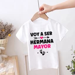 I'm Being Promoted To Big Sister/Brother 2024 T-shirt Baby Announcement T Shirt Kids Spanish Print Children Tops Summer Clothes