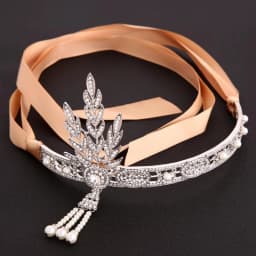 1920s Vintage Hair Jewelry Leaf Crystal Pearl Bridal Headpiece Flapper Great Gatsby Tiara And Crown Headband For Women Wedding