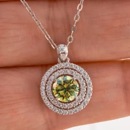 1 CT Real D Color VVS Moissanite Pendant Necklace For Women Red Blue Color Moissanite 925 Sterling Silver Wedding Fine Jewelry
