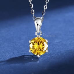 Silver 925 6 Prong Moissanite Pendant Necklace for Women Trendy Design D Color VVS Pass Diamond Testing Jewelry with Box GRA