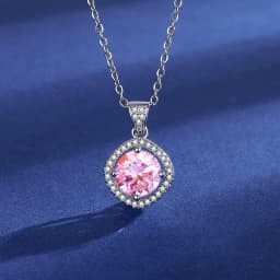 Silver 925 6 Prong Moissanite Pendant Necklace for Women Trendy Design D Color VVS Pass Diamond Testing Jewelry with Box GRA