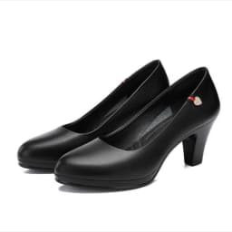 Women Classic Black Pu Leather High Quality Heel Shoes Sapatos Femininas Lady Fashion Beige Comfort European Stylish Pumps A24