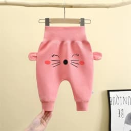 Autumn Infant Thickened Cotton Pants Baby Cartoon Print Trousers Winter Newborn Boys Girls' Big Hip Circumference Pants Clothing