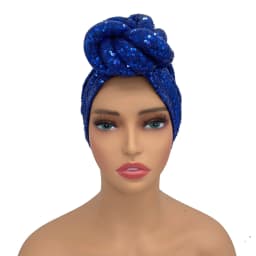 Sequins Twisted Flower Turban Cap for Women Fashion African Female Head Wraps Muslim Headscarf Bonnet Turbante Mujer