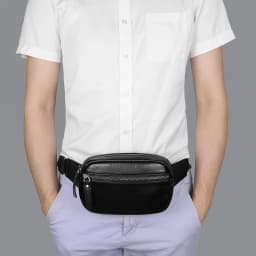 Fanny Pack Waist Bag Multifunction Genuine Leather Hip Bum Bag Travel Pouch For Men and Women For Hiking Running And Cycling