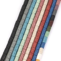 6x10mm Cylinder Natural Volcanic Rock Lava Stone Beads For Jewelry Making Loose Spacer DIY Bracelet Nacklace Bracelet Handmade