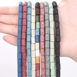6x10mm Cylinder Natural Volcanic Rock Lava Stone Beads For Jewelry Making Loose Spacer DIY Bracelet Nacklace Bracelet Handmade