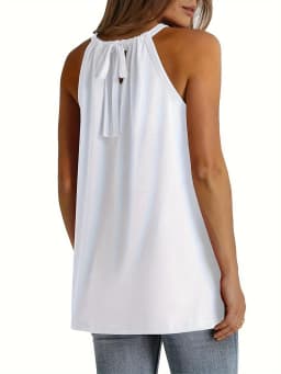 Summer Tops For Women Tops Casual Tunic Tops To Wear With Leggings Womens Blouse Halter Tank Tops Summer High Neck Sleeveless