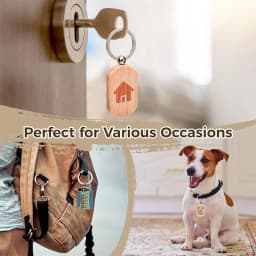 100Pcs Blank Wooden Key Tag Key Chain Rectangle Wood