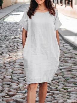 Women's loose fitting short sleeved summer plus size dress Fashion Streetwear Oversized O-Neck Woman Camisole
