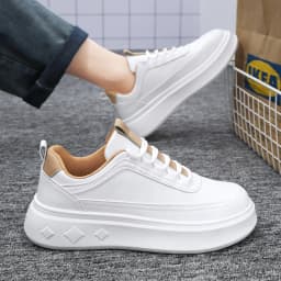 Fashion White Men Casual Sneakers Outdoor Platform Runing Shoes Breathable Men Sport Shoes Light Walking Shoes Heightening Shoes