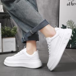 Fashion White Men Casual Sneakers Outdoor Platform Runing Shoes Breathable Men Sport Shoes Light Walking Shoes Heightening Shoes
