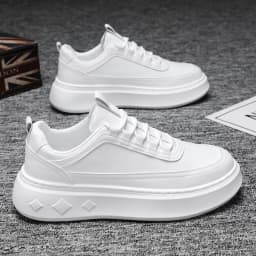 Fashion White Men Casual Sneakers Outdoor Platform Runing Shoes Breathable Men Sport Shoes Light Walking Shoes Heightening Shoes