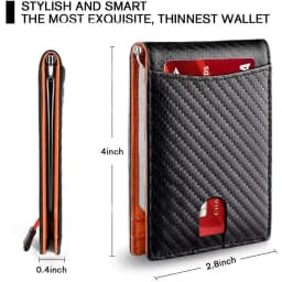 ANTI RFID Blocking Black Carbon Fiber Men Wallets Short Small Protected Magic Leather ID Credit Card Holder Case Purse for Men