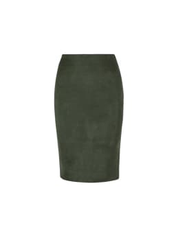Women Skirts Suede Solid Color Pencil Skirt Female Autumn Winter High Waist Bodycon Vintage Suede Split Thick Stretchy Skirts