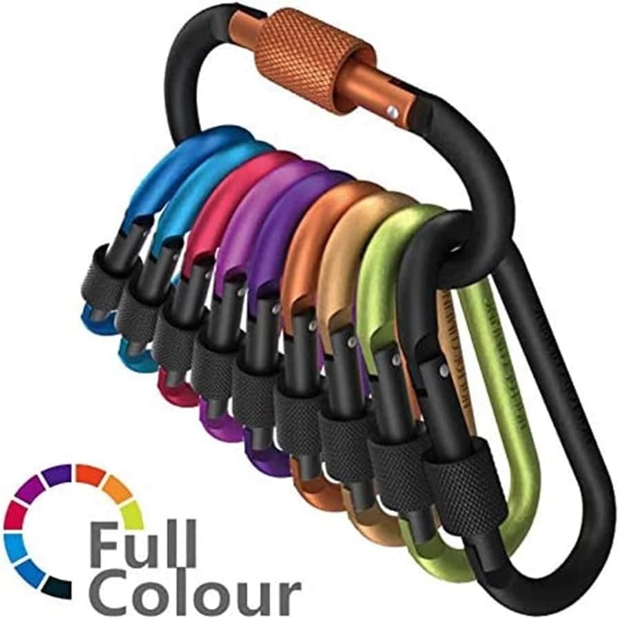 10PCS Tactical Carabiner Tourist Carabin Clip Keys Keychain Set Aluminum Alloy Camping Survival Buckle Multi Tool Key Holder