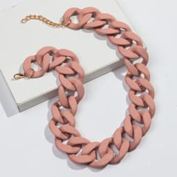 New Colorful Matte Acrylic Wide Chain Choker Necklaces for Women Statement Bohemian Resin Chunky Collar Necklace Fashion Jewelry