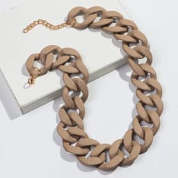 New Colorful Matte Acrylic Wide Chain Choker Necklaces for Women Statement Bohemian Resin Chunky Collar Necklace Fashion Jewelry