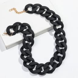 New Colorful Matte Acrylic Wide Chain Choker Necklaces for Women Statement Bohemian Resin Chunky Collar Necklace Fashion Jewelry