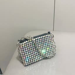 Mini Small Bag Shiny Rhinestone Coin Purse Short Chain Coin Bag Handle Small Card Bag Handle Woman's purse Design handmade