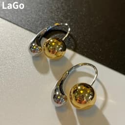 Modern Jewelry Cool Trend 2024 New Metallic Round Bead Teardrop Earrings For Women Party Gifts Ear Accessories Hot Sale
