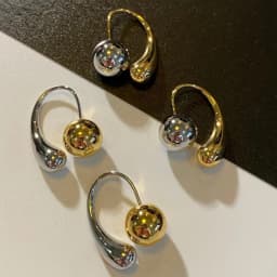 Modern Jewelry Cool Trend 2024 New Metallic Round Bead Teardrop Earrings For Women Party Gifts Ear Accessories Hot Sale