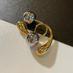 Modern Jewelry Cool Trend 2024 New Metallic Round Bead Teardrop Earrings For Women Party Gifts Ear Accessories Hot Sale