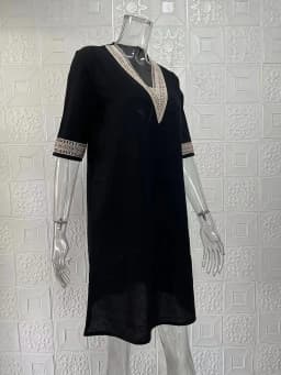 New Solid Color V-Neck Mid-Sleeved Elegant Dress
