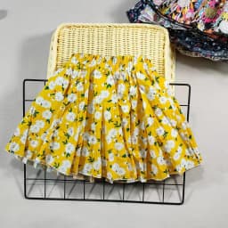 Girl's Cotton Floral Princess Hundred Fold Skirt Sweet Big Girl Tutu Skirt Elastic Waist Mini Skirt, Children's Skirt