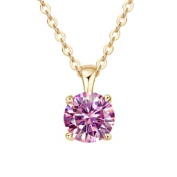 JoyceJelly Classic Four Prong 1ct Moissanite Necklace Women's 925 Sterling Silver Plated 18k Gold Pendant Luxury Fine Jewelry