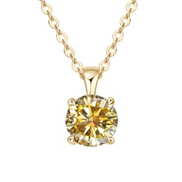 JoyceJelly Classic Four Prong 1ct Moissanite Necklace Women's 925 Sterling Silver Plated 18k Gold Pendant Luxury Fine Jewelry