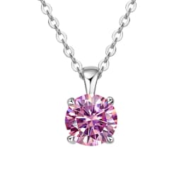 JoyceJelly Classic Four Prong 1ct Moissanite Necklace Women's 925 Sterling Silver Plated 18k Gold Pendant Luxury Fine Jewelry