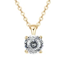 JoyceJelly Classic Four Prong 1ct Moissanite Necklace Women's 925 Sterling Silver Plated 18k Gold Pendant Luxury Fine Jewelry