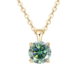 JoyceJelly Classic Four Prong 1ct Moissanite Necklace Women's 925 Sterling Silver Plated 18k Gold Pendant Luxury Fine Jewelry