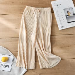 School Children Pleated Wide Leg Pants Summer Toddler Kids Loose Casual Solid Ankle-Length Pants Teenage Girls Ice Silk Leggings