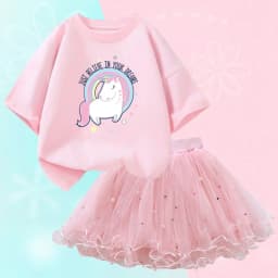 Summer Girl Party Unicorn Clothes Set Kids Baby Cartoon Clothing Suits Girls Cute Casual T-shirt Tops tutu Skirts Outfits