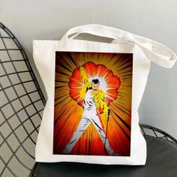 Queen Freddie Mercury Shopping Bags for Women Casual Tote Bag Eco Resuable Large-capacity Handbag Bolsa Feminina