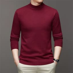 7 Colour Men's Half High Neck Long Sleeved Solid Color Sweater Soft, Warm and Comfortable Top with a Base