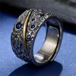 New Arrival Silver 925 Ring Male Jewelry Dominant Personalized Retro Ring For Men Jewelry Wide Starry Sky Opening Hand Ornament