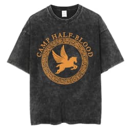 Camp Half Blood Long Island Sound Print T Shirts Percy Jackson Vintage Washed T-Shirt Men Women High Quality Short Sleeve TShirt