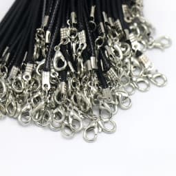 100pcs/Lot Bulk 1.5-2MM Black Wax Leather Snake Necklaces Cord String Rope Wire Extender Chain For Jewelry Making Wholesale