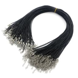 100pcs/Lot Bulk 1.5-2MM Black Wax Leather Snake Necklaces Cord String Rope Wire Extender Chain For Jewelry Making Wholesale