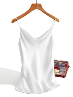 Satin Silk Tank Tops Female 2026 Summer Sexy Strap Basic Spaghetti Strap Tops Women Sleeveless Camisole Camis Vest Black White