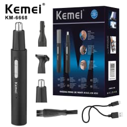 Kemei Pro Rechargeable Nose Hair Trimmer Pen Beard Grooming Kit Electric Facial Neckline Body Trimmer Ear Eyebrow for Men Women