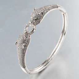 Gold Silver Color Leopard Head Bracelets For Women Men 18K Gold Plated Bangle Luxury CZ Zircon Fashion Punk Jewelry Gifts