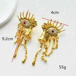 High Quality Metal Golden Plated Eyes Dangle Earrings For Women Jewelry New Arrival Fashion Exaggerated Lady Ears' Accessories