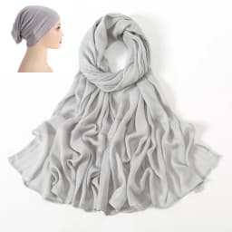 2Pcs/Set Hijab Matching Color Jersey Cap Lady Plain Viscose Cotton Modal Muslim Women Scarf Soft Shawl Turbante