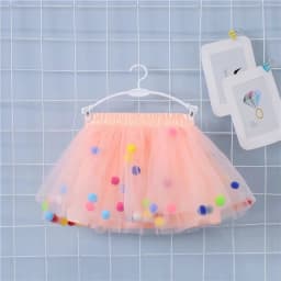 2024 New Arrival Infant Mulity Colorful Tulle Tutu Skirt Pom Pom Princess Mini Dress Children Clothing Pettiskirt Girl Clothes